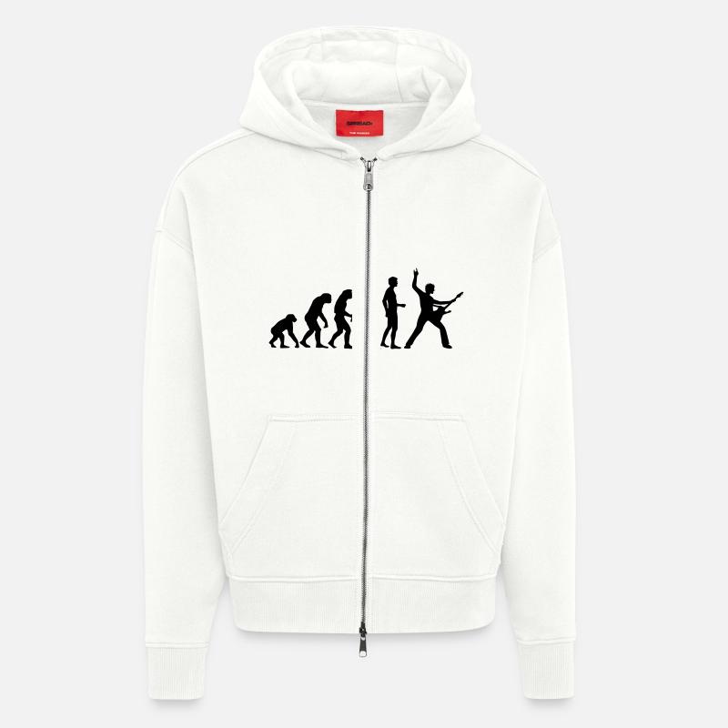 evolution_rocks_b_1c - Zip Hoodie - made by SPREAD - OFF WHITE