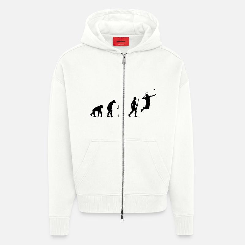 Badminton Evolution - Zip Hoodie - made by SPREAD - OFF WHITE
