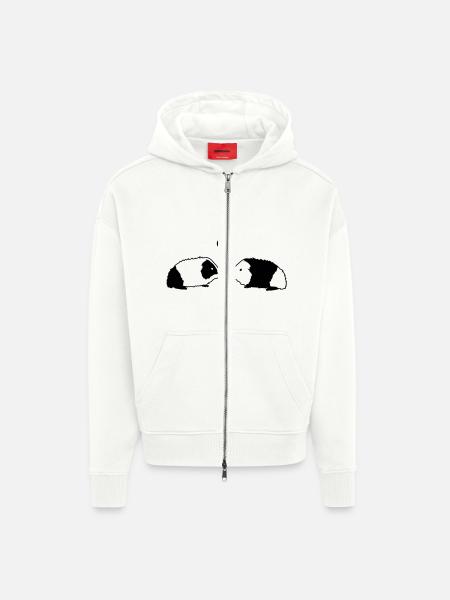 Meerschwein Love - Zip Hoodie - made by SPREAD - OFF WHITE