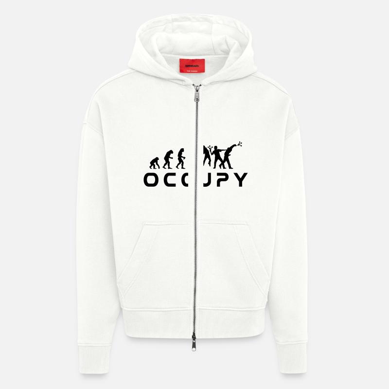 evolution_occupy - Veste à capuche bio épaisse oversize fabriqué en UE - OFF WHITE