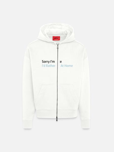 Sorry I'm Late - Zip Hoodie - made by SPREAD - OFF WHITE