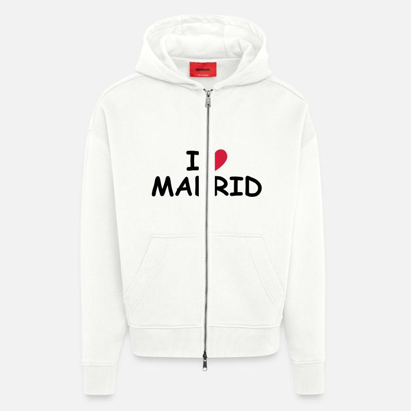 I love Madrid - Zip Hoodie - made by SPREAD - OFF WHITE