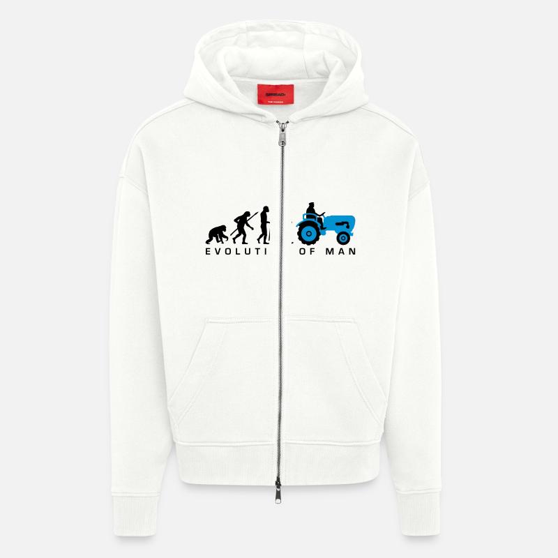 evolution_bauer_mit_traktor_032013_a_2c - Zip Hoodie - made by SPREAD - OFF WHITE