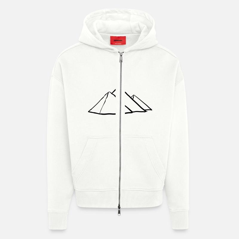 Pyramides de Gizeh - Veste à capuche bio épaisse oversize fabriqué en UE - OFF WHITE