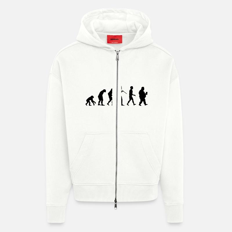 Funny evolution - Zip Hoodie - made by SPREAD - OFF WHITE