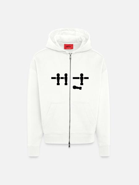 Tischkicker - Zip Hoodie - made by SPREAD - OFF WHITE