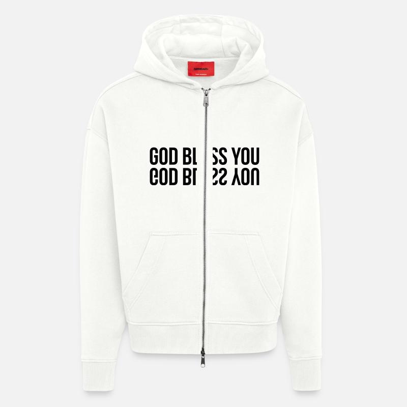 chrétien / chrétienne / catholique / religion - Veste à capuche bio épaisse oversize fabriqué en UE - OFF WHITE