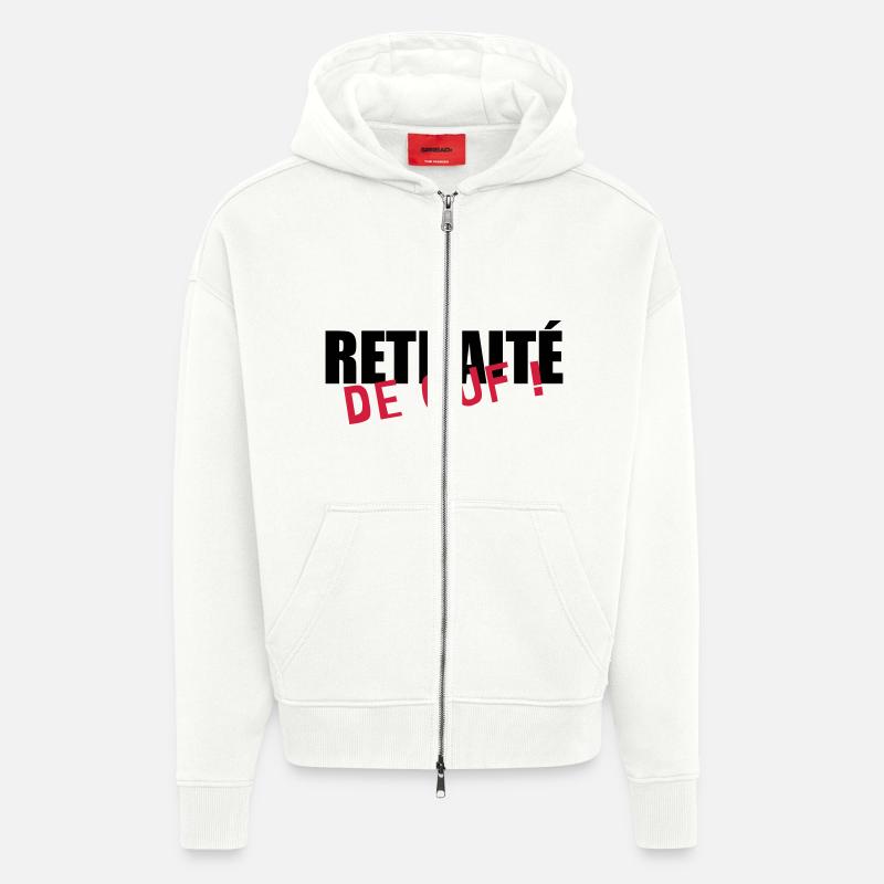 retraite / retraité / retraitée / pension - Veste à capuche bio épaisse oversize fabriqué en UE - OFF WHITE