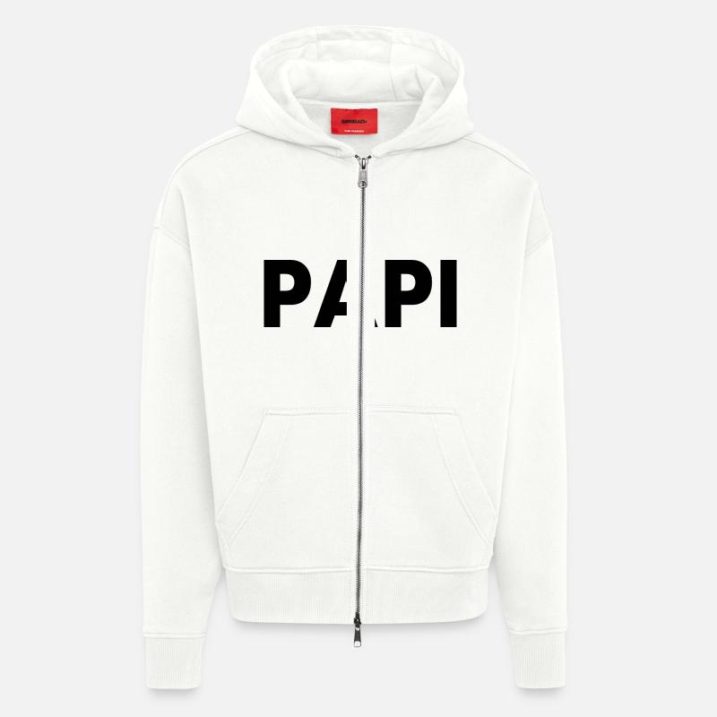 Papi - Veste à capuche bio épaisse oversize fabriqué en UE - OFF WHITE