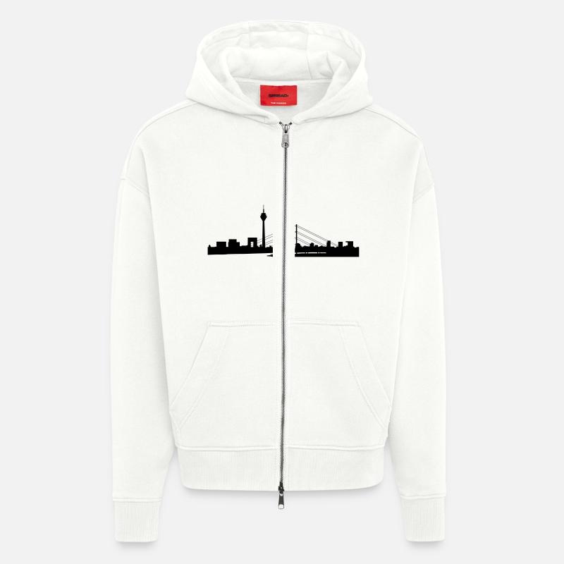 Düsseldorf Skyline 03 - Zip Hoodie - made by SPREAD - OFF WHITE