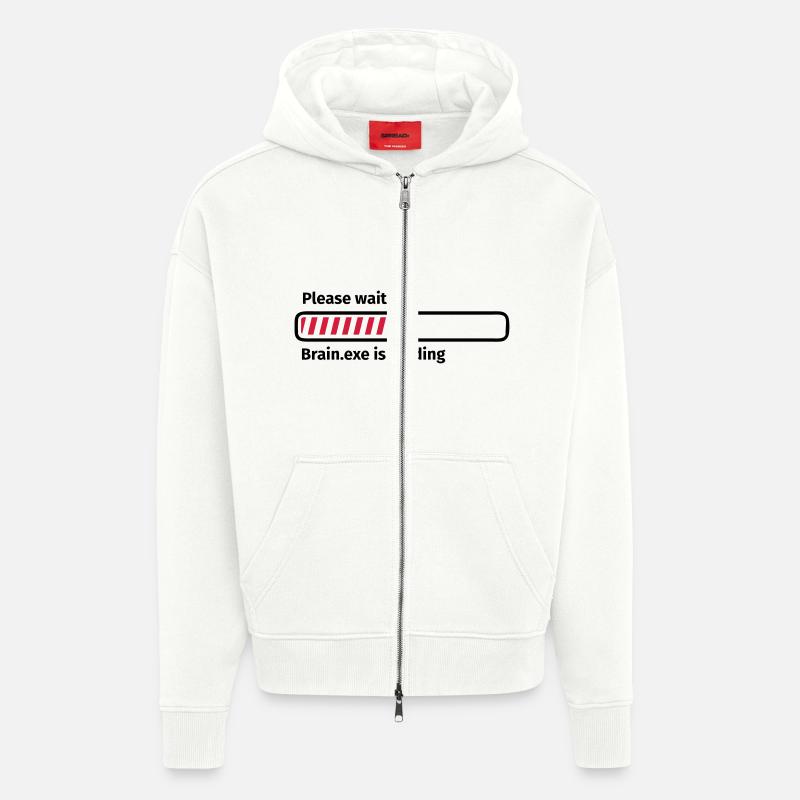 Please wait brain.exe is loading - Zip Hoodie - made by SPREAD - OFF WHITE