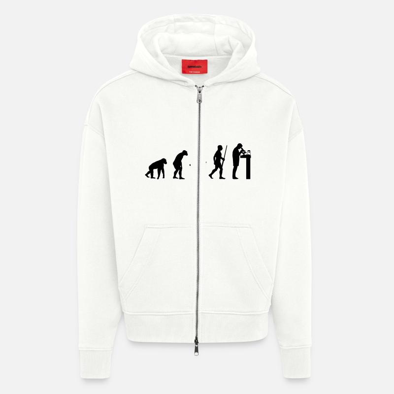 Biologe Evolution - Zip Hoodie - made by SPREAD - OFF WHITE