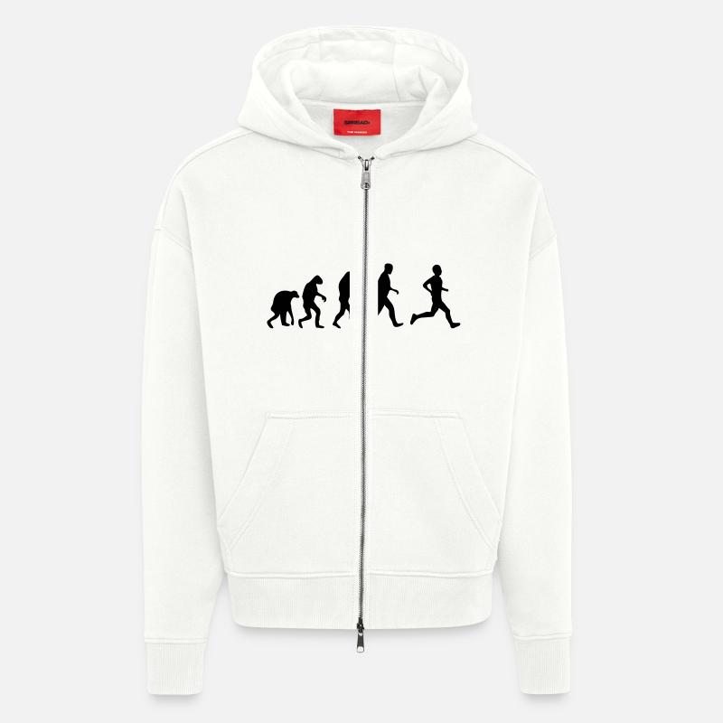 jogging evolution - Zip Hoodie - made by SPREAD - OFF WHITE