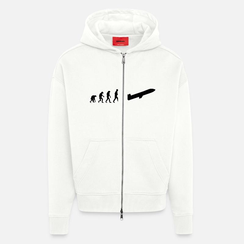 jet evolution - Veste à capuche bio épaisse oversize fabriqué en UE - OFF WHITE