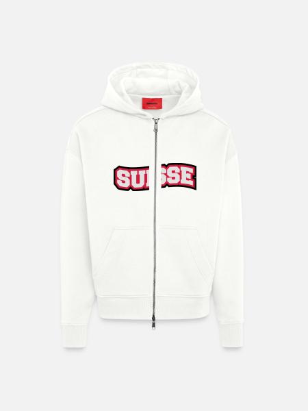 Suisse Design - Zip Hoodie - made by SPREAD - OFF WHITE