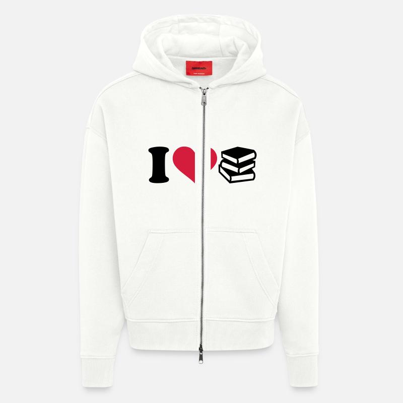 Bücher - Zip Hoodie - made by SPREAD - OFF WHITE