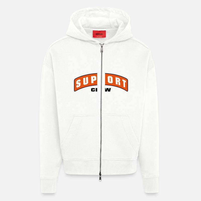 SUPPORT CREW PATCH - Zip Hoodie - made by SPREAD - OFF WHITE