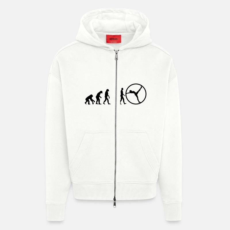 Evolution gymwheel - Zip Hoodie - made by SPREAD - OFF WHITE
