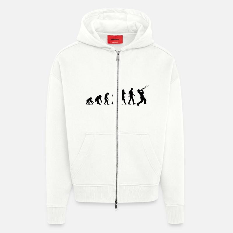 Jazz Evolution - Zip Hoodie - made by SPREAD - OFF WHITE