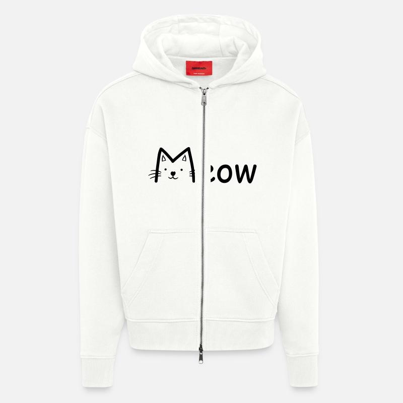 Cat - Zip Hoodie - made by SPREAD - OFF WHITE