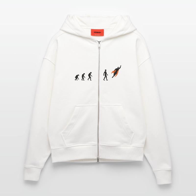 Evolution, super, held, Superhelden, darwin, Zip Hoodie - made by SPREAD