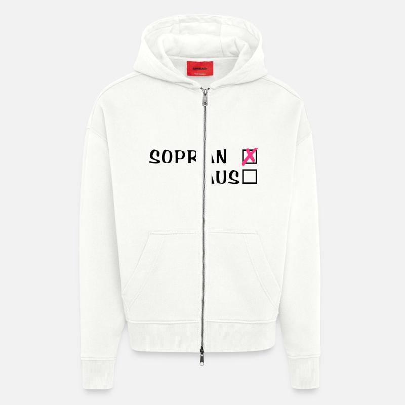 Sopr an oder aus - Zip Hoodie - made by SPREAD - OFF WHITE