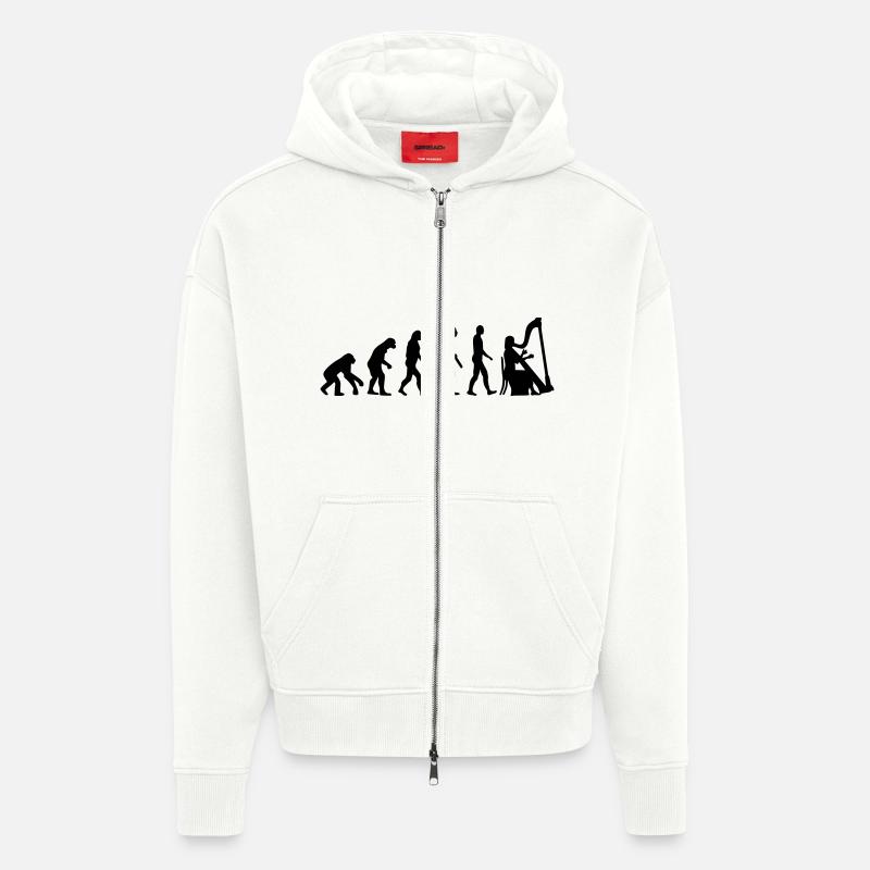 Evolution Harp - Zip Hoodie - made by SPREAD - OFF WHITE