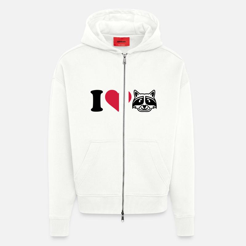 Waschbär - Zip Hoodie - made by SPREAD - OFF WHITE