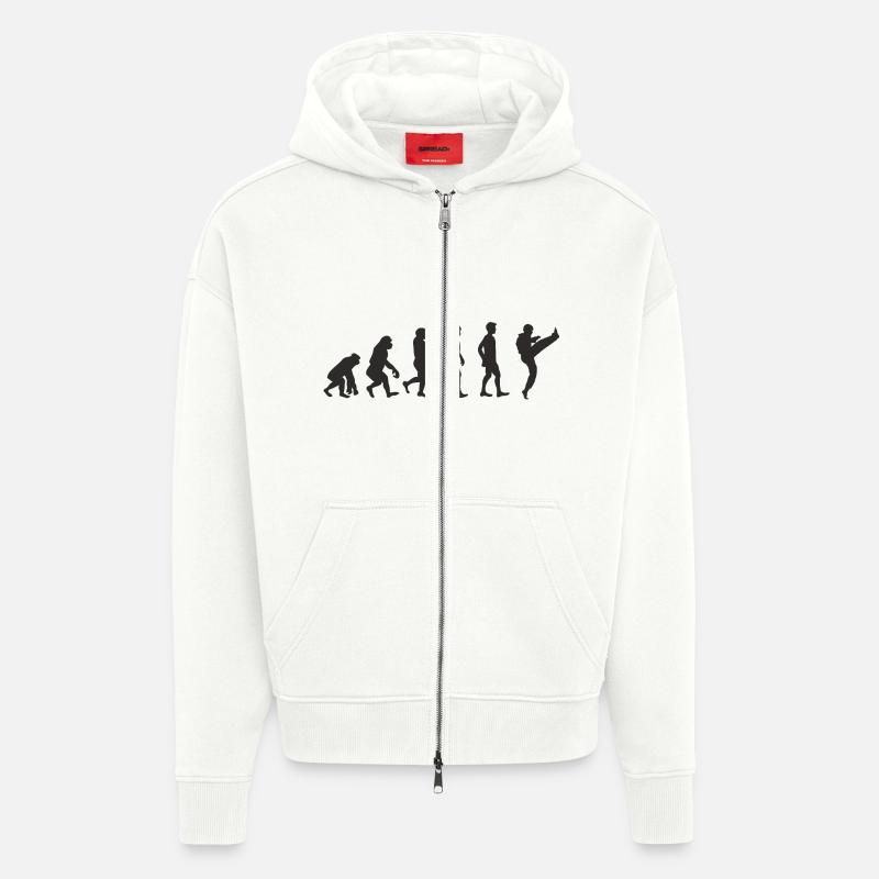 Evolution Karate - Veste à capuche bio épaisse oversize fabriqué en UE - OFF WHITE