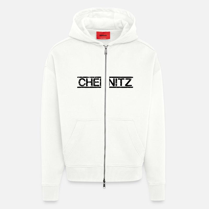 Chemnitz - Veste à capuche bio épaisse oversize fabriqué en UE - OFF WHITE