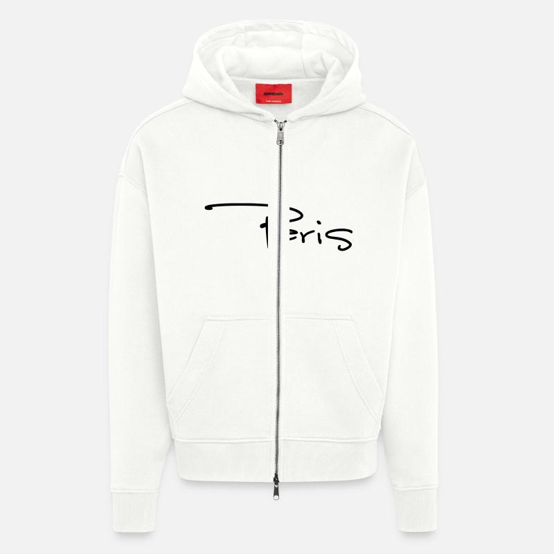 paris1 - Veste à capuche bio épaisse oversize fabriqué en UE - OFF WHITE