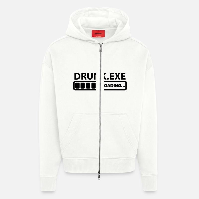 drunk exe loading - Zip Hoodie - made by SPREAD - OFF WHITE