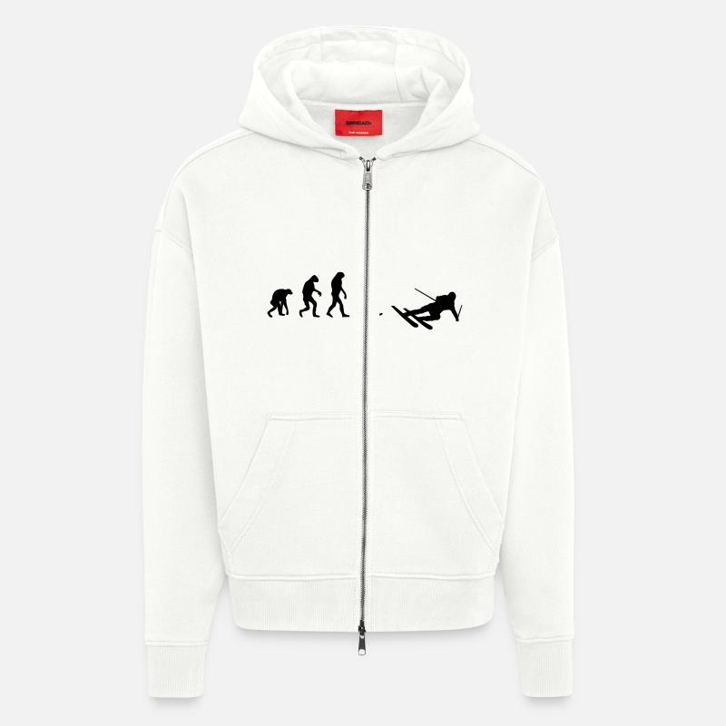 ski evolution - Zip Hoodie - made by SPREAD - OFF WHITE