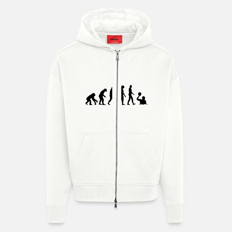 Évolution Ballon de water-polo - Veste à capuche bio épaisse oversize fabriqué en UE - OFF WHITE