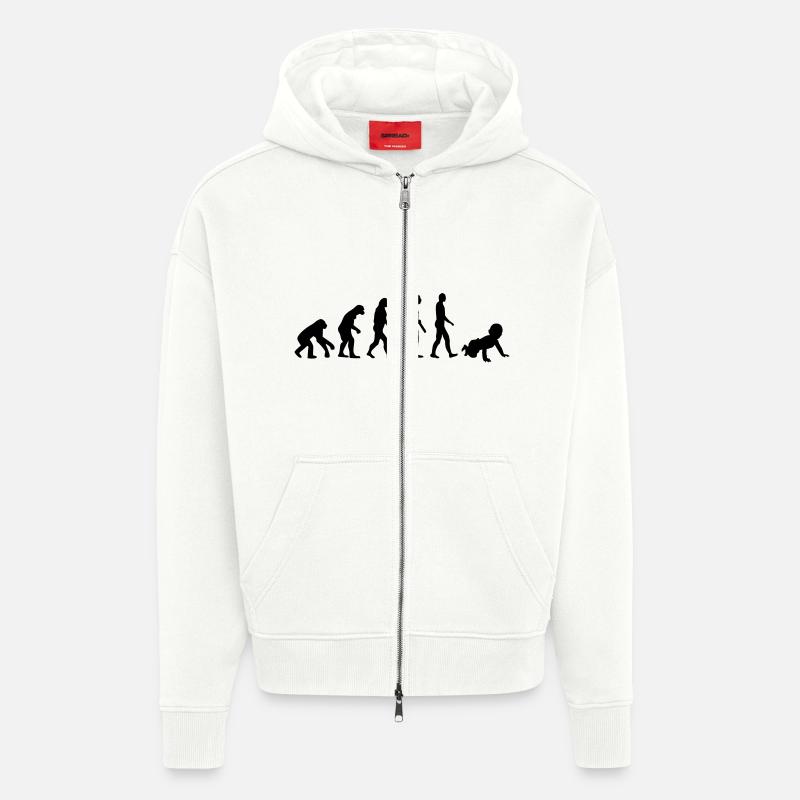 Évolution Bébé - Veste à capuche bio épaisse oversize fabriqué en UE - OFF WHITE