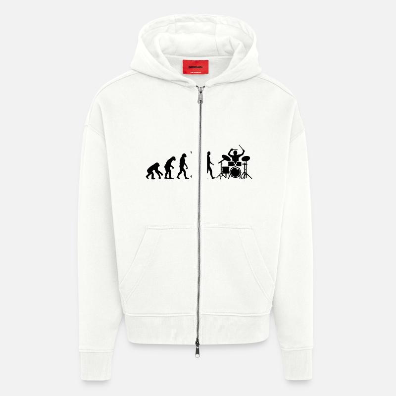 Evolution Drums - Zip Hoodie - made by SPREAD - OFF WHITE