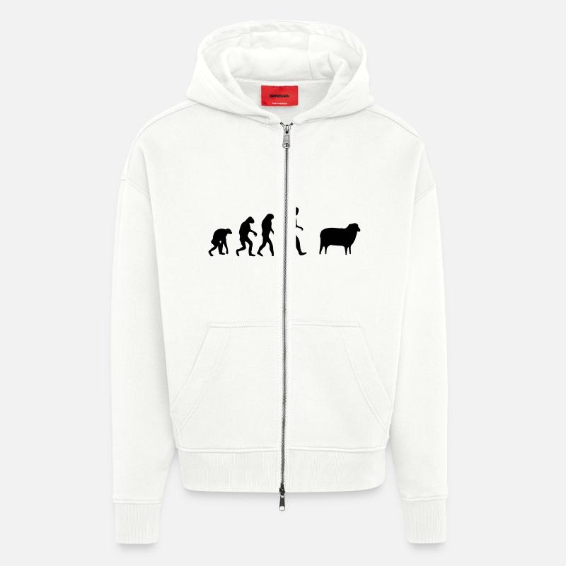 schaf evolution - Zip Hoodie - made by SPREAD - OFF WHITE