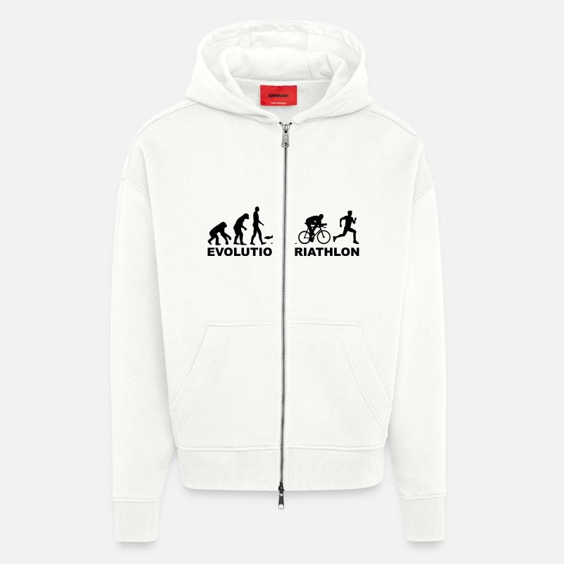 Evolution Triathlon - Veste à capuche bio épaisse oversize fabriqué en UE - OFF WHITE