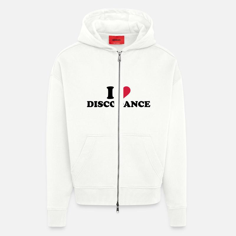 I love Disco dance - Veste à capuche bio épaisse oversize fabriqué en UE - OFF WHITE