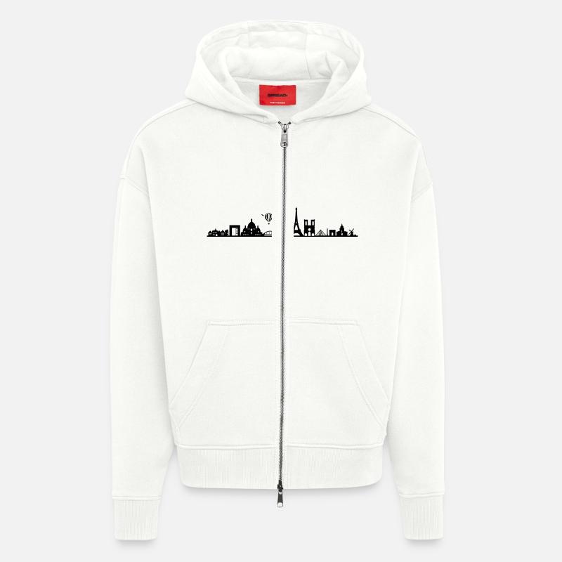 Skyline - Paris - Zip Hoodie - made by SPREAD - OFF WHITE