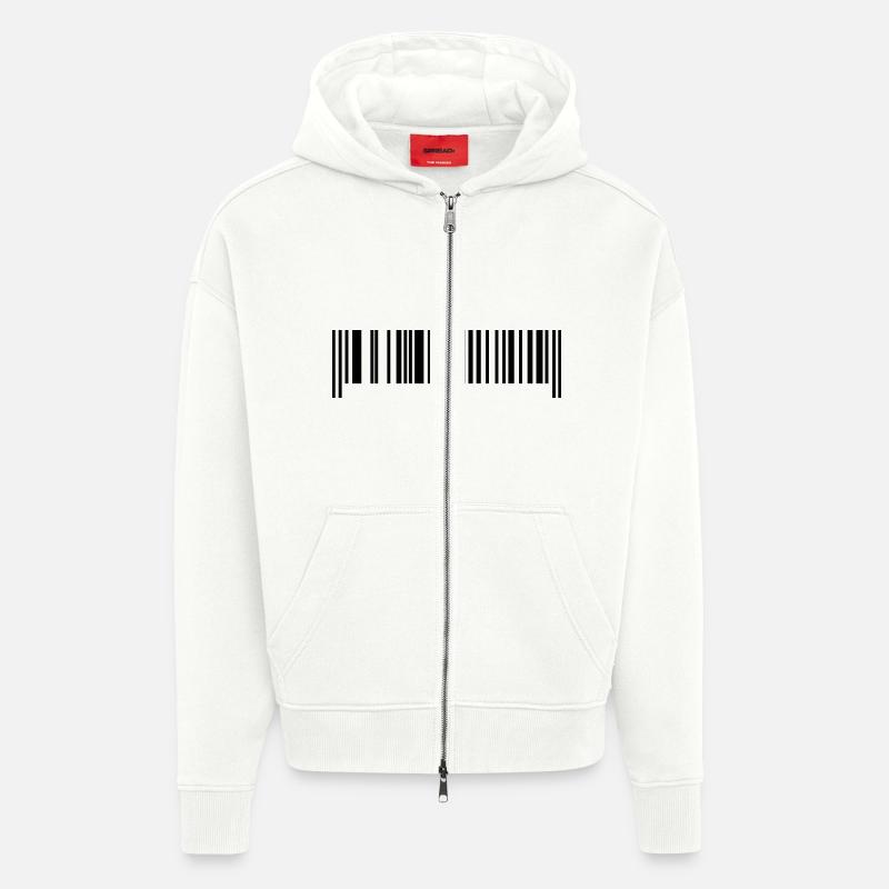 Barcode - Strichcode - Zip Hoodie - made by SPREAD - OFF WHITE