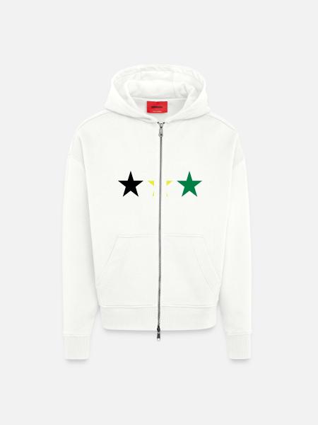 Jamaïque - Veste à capuche bio épaisse oversize fabriqué en UE - OFF WHITE
