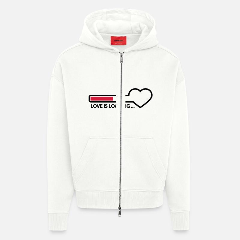 love_is_loading_2c - Veste à capuche bio épaisse oversize fabriqué en UE - OFF WHITE