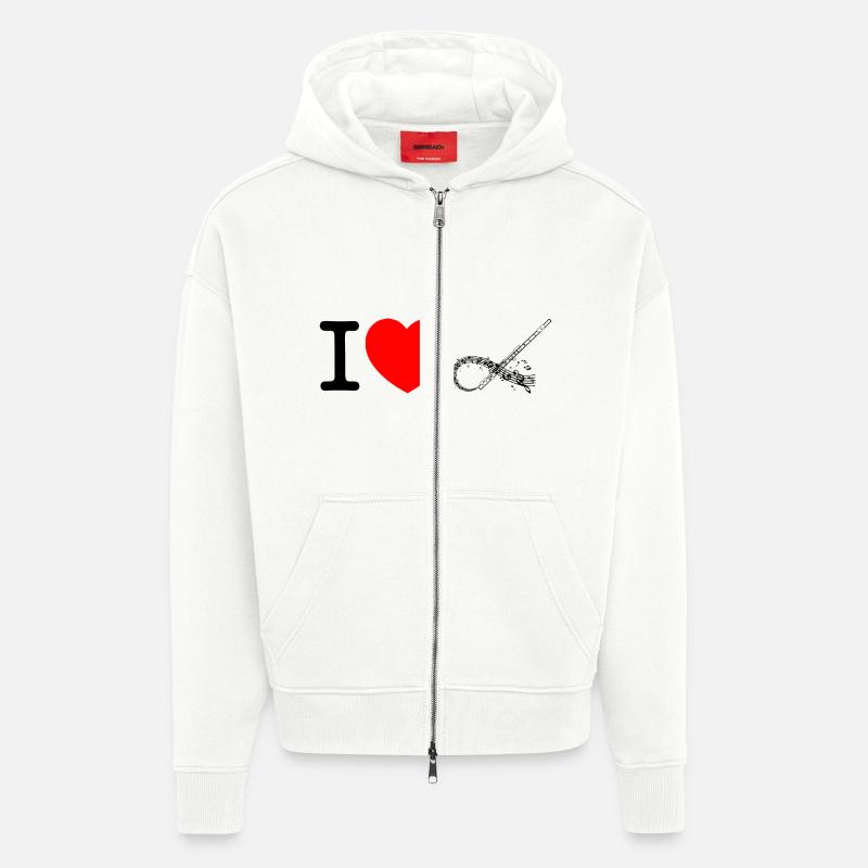 J’adore la flûte - Veste à capuche bio épaisse oversize fabriqué en UE - OFF WHITE