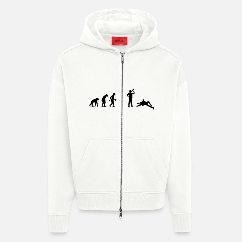 Drinking Evolution - Zip Hoodie - made by SPREAD - OFF WHITE