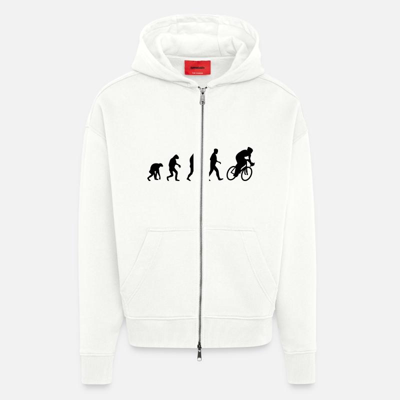 bike racing evolution - Veste à capuche bio épaisse oversize fabriqué en UE - OFF WHITE