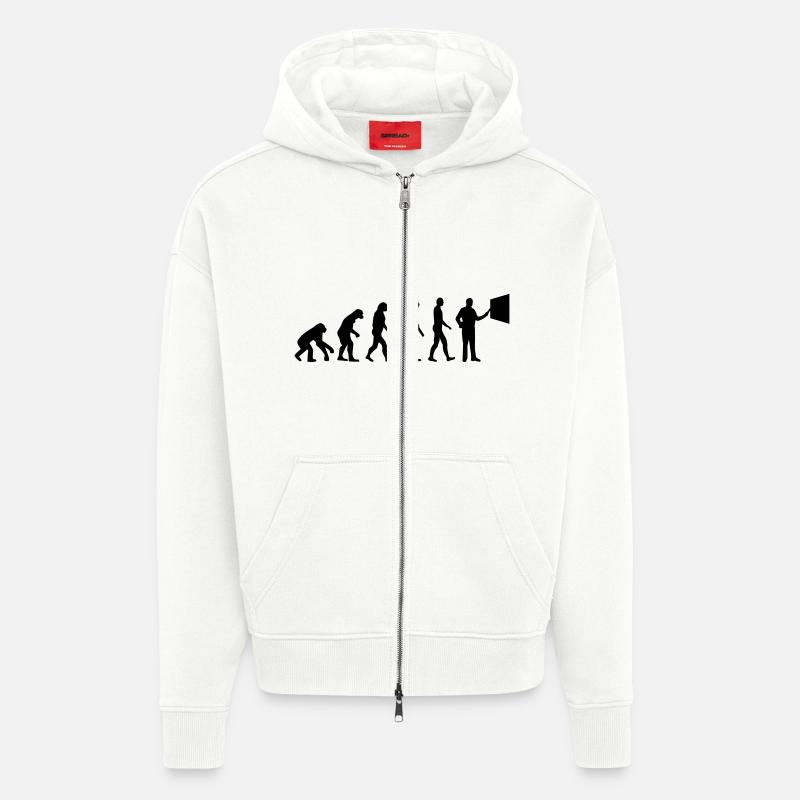 Évolution Prof - Veste à capuche bio épaisse oversize fabriqué en UE - OFF WHITE