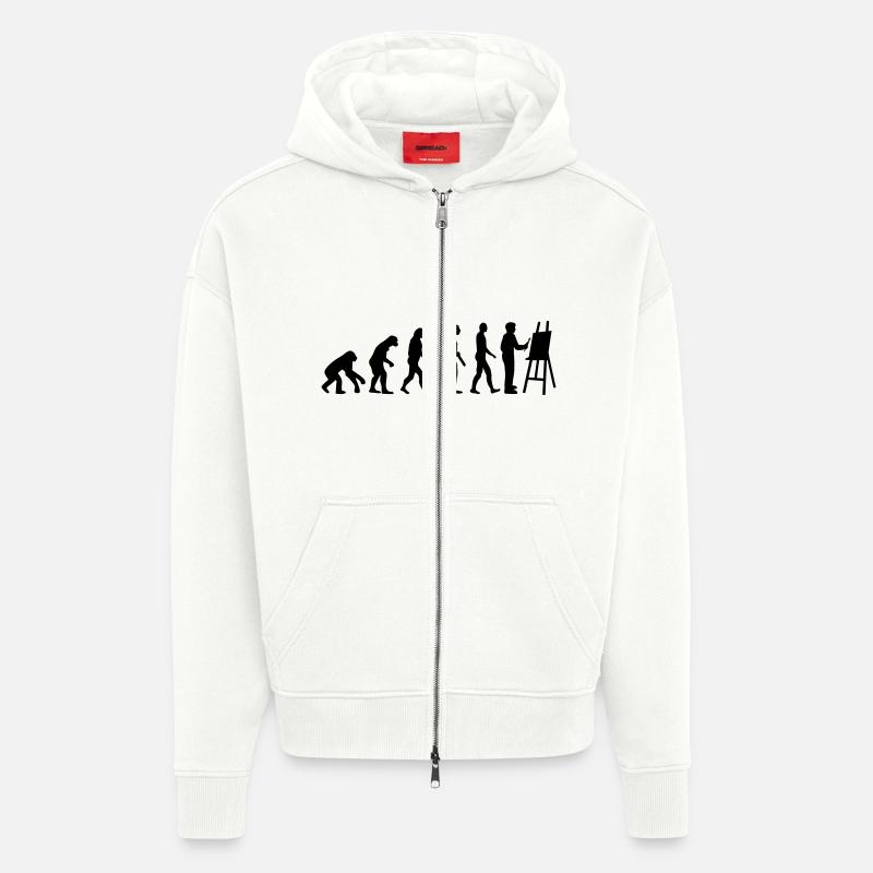 Evolution Painter - Zip Hoodie - made by SPREAD - OFF WHITE