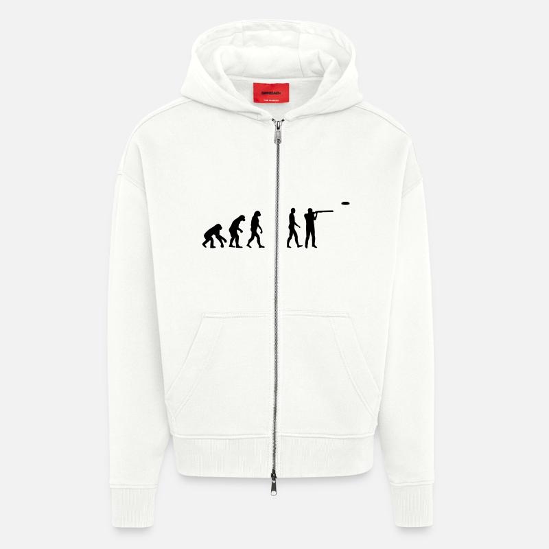Evolution trap shooting - Zip Hoodie - made by SPREAD - OFF WHITE