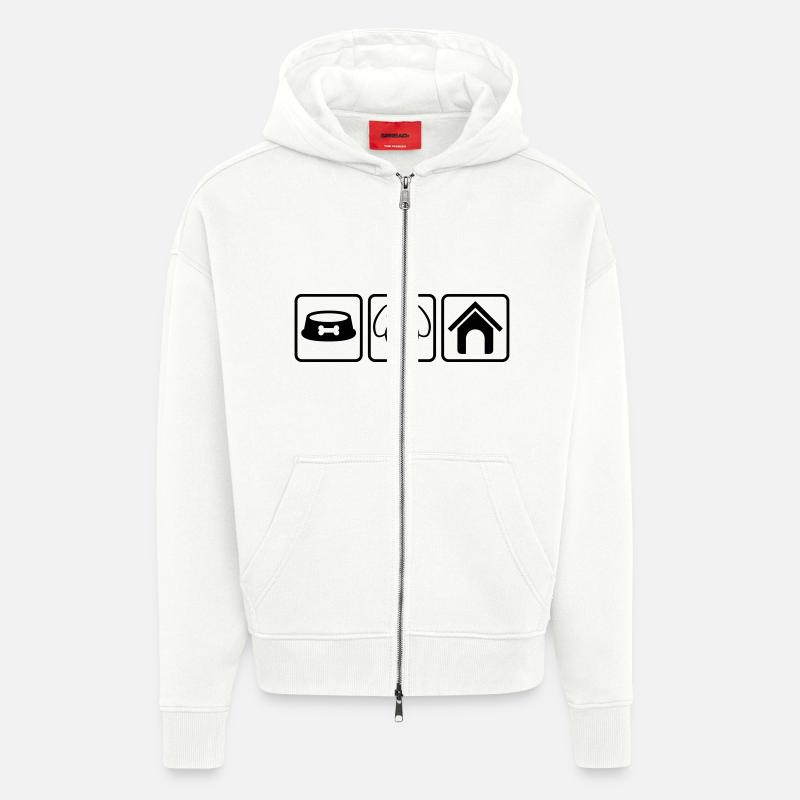 Chien - Veste à capuche bio épaisse oversize fabriqué en UE - OFF WHITE